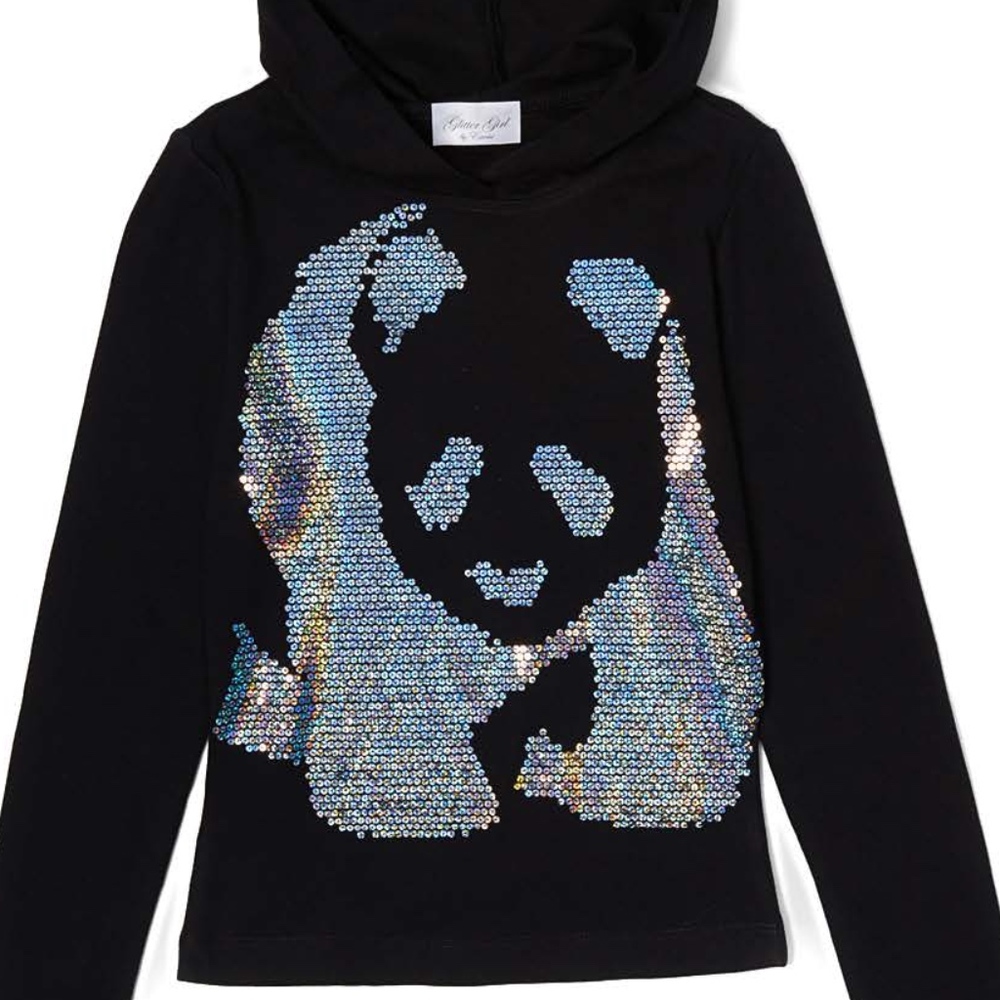 New- Girls & Kids L/s Hoodie - Sequin Panda